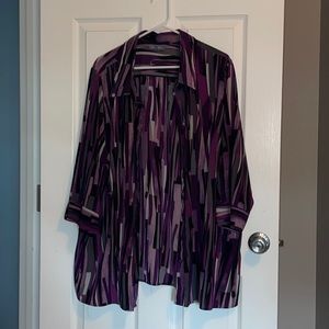 Button down dress shirt, purple grey black white